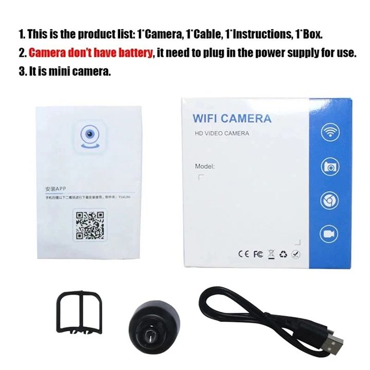 2026 Audio Video Wireless Security Surveillance Camera 1080P HD Mini Camera Wifi IP Smart Home Indoor Night Vision AI Wireless Surveillance Camera Lightweight Clear Portable Motion Detection