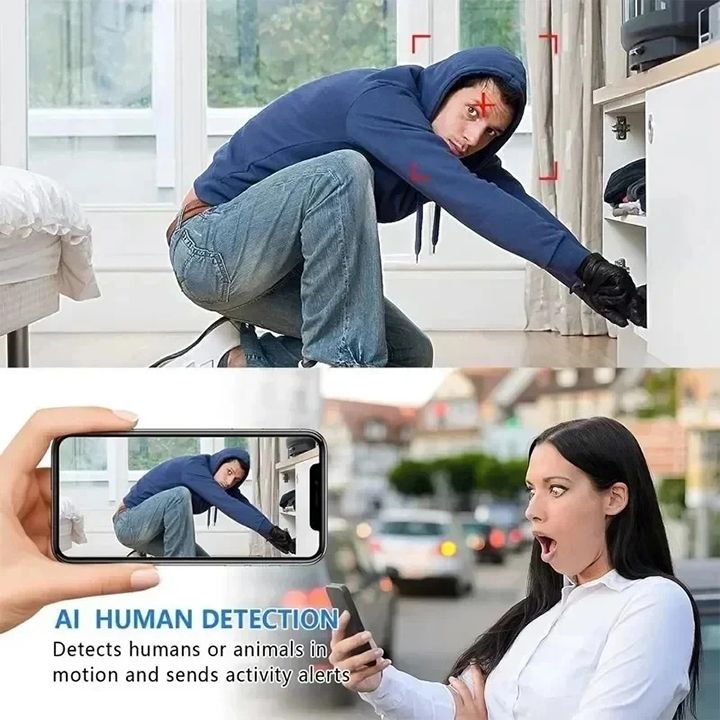 2026 Audio Video Wireless Security Surveillance Camera 1080P HD Mini Camera Wifi IP Smart Home Indoor Night Vision AI Wireless Surveillance Camera Lightweight Clear Portable Motion Detection