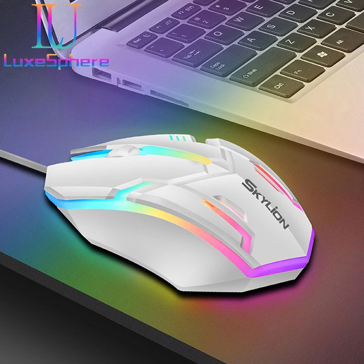 F1 Wired 3 Keys Mouse Colorful Lighting Gaming and Office For Microsoft Windows and Apple IOS System