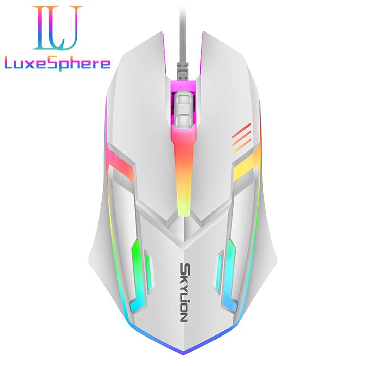 F1 Wired 3 Keys Mouse Colorful Lighting Gaming and Office For Microsoft Windows and Apple IOS System
