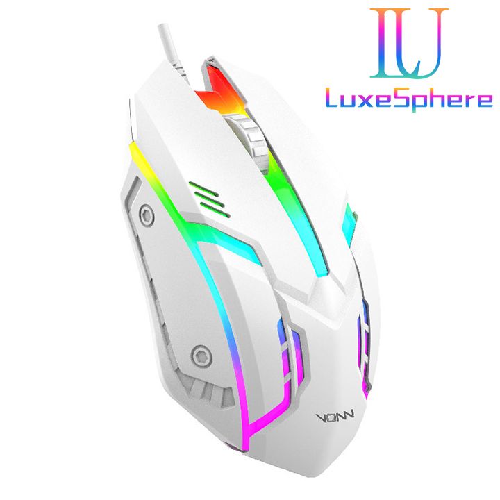 F1 Wired 3 Keys Mouse Colorful Lighting Gaming and Office For Microsoft Windows and Apple IOS System