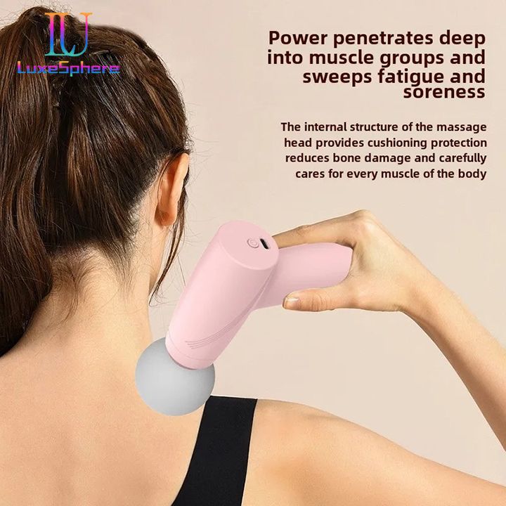 Mini Massage Gun, Type-C Charging, Portable Electric Handheld Body Massager for Back Neck Pain Relief Fascia Gun Multi-Stage Massage Gun Muscle Relaxation Massage Equipment Portable Vibration Massager