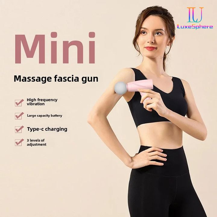 Mini Massage Gun, Type-C Charging, Portable Electric Handheld Body Massager for Back Neck Pain Relief Fascia Gun Multi-Stage Massage Gun Muscle Relaxation Massage Equipment Portable Vibration Massager