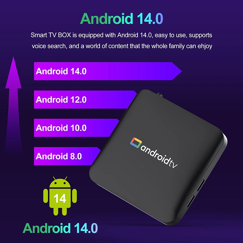 Smart TV Box H96 MAX S905L3 Android 14.0 4K BT Google Voice Remote Media Player Home Android Set Top Box 8GB 128GB