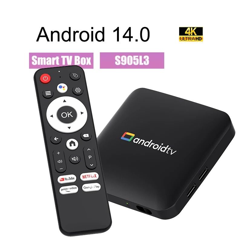 Smart TV Box H96 MAX S905L3 Android 14.0 4K BT Google Voice Remote Media Player Home Android Set Top Box 8GB 128GB
