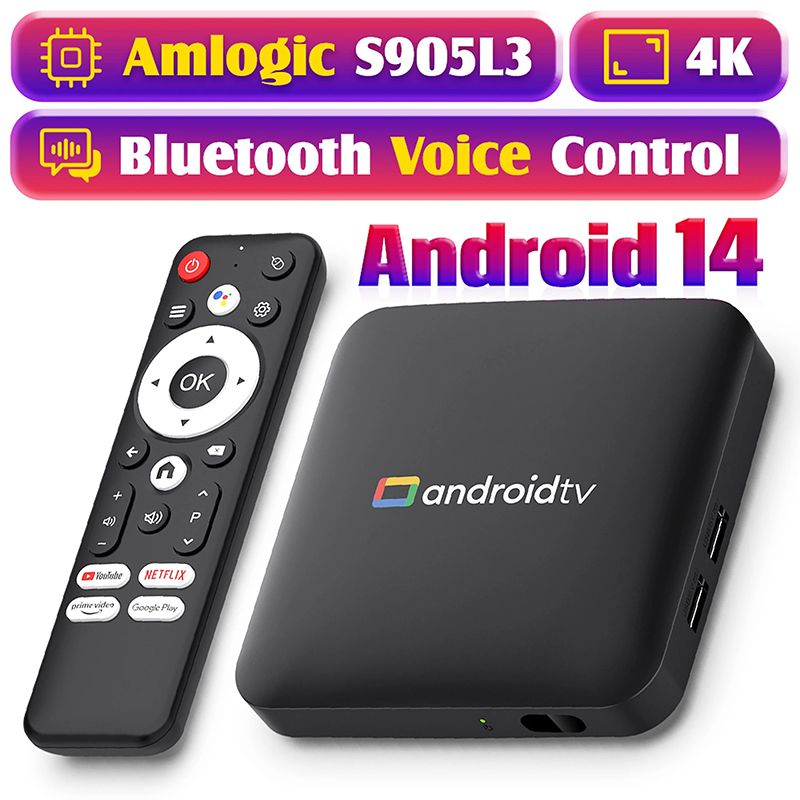 Smart TV Box H96 MAX S905L3 Android 14.0 4K BT Google Voice Remote Media Player Home Android Set Top Box 8GB 128GB