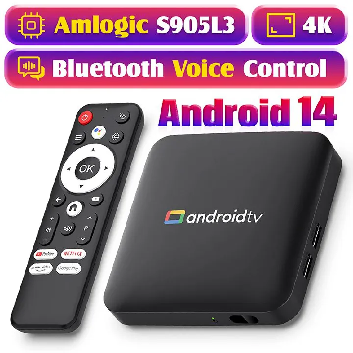 Smart TV Box H96 MAX S905L3 Android 14.0 4K BT Google Voice Remote Media Player Home Android Set Top Box 8GB 128GB