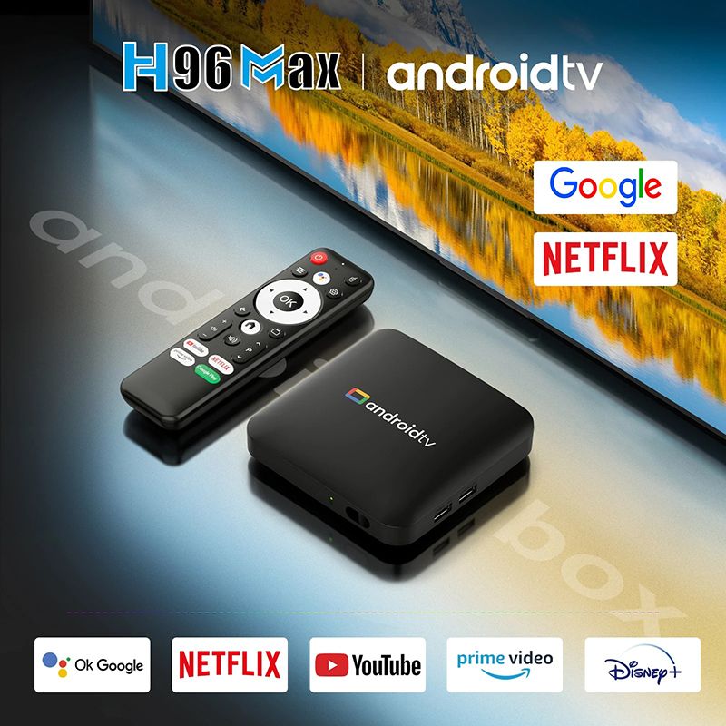 Smart TV Box H96 MAX S905L3 Android 14.0 4K BT Google Voice Remote Media Player Home Android Set Top Box 8GB 128GB