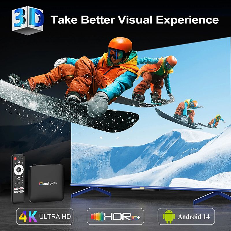Smart TV Box H96 MAX S905L3 Android 14.0 4K BT Google Voice Remote Media Player Home Android Set Top Box 8GB 128GB
