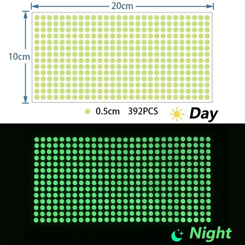 392 PCS Luminous Dots Wall Stickers Fluorescent Home Children's Room Wall DIY Self-adhesive Decorative Glow In The Dark Stickers