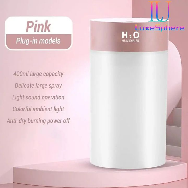 400ml USB Portable Air Humidifier Essential Oil Diffuser Automatically Turns Off LED Light Household Car Use For Home, Office