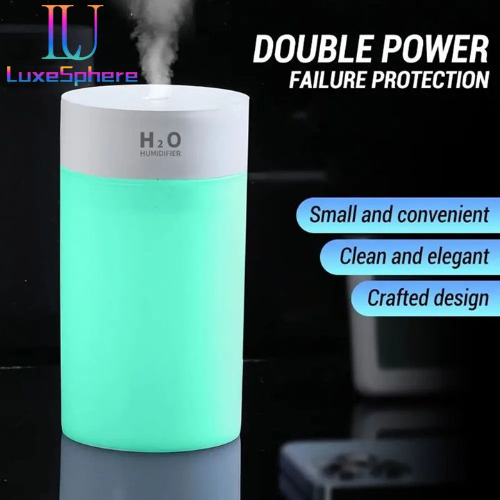 400ml USB Portable Air Humidifier Essential Oil Diffuser Automatically Turns Off LED Light Household Car Use For Home, Office