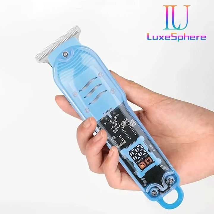 Transparent Body Electric Hair Clipper Professional Trimmer USB Rechargeable Hair Cutting Machine For Men Holiday Gift For Him