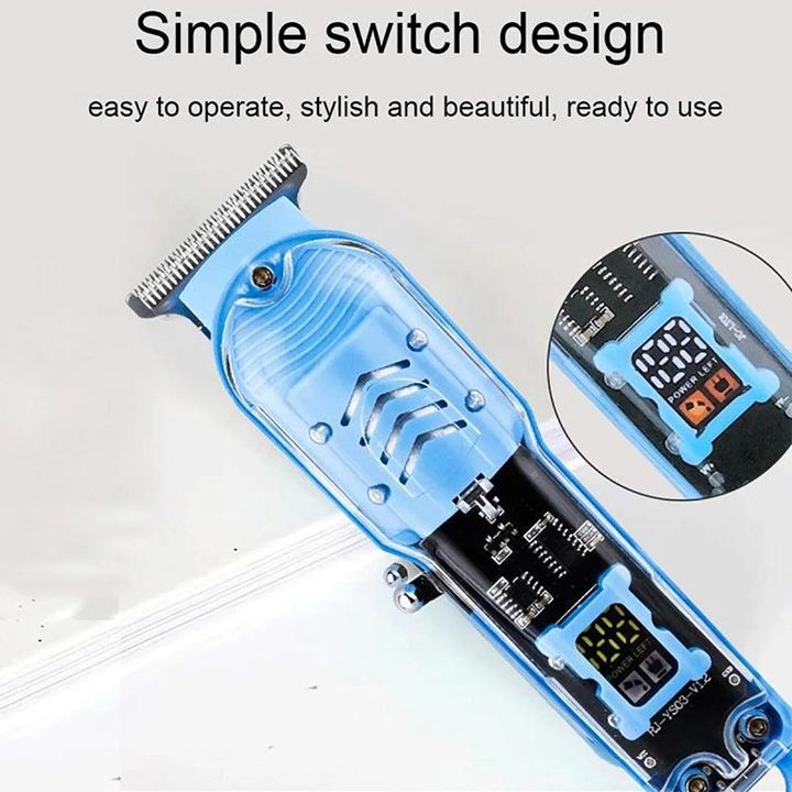 Transparent Body Electric Hair Clipper Professional Trimmer USB Rechargeable Hair Cutting Machine For Men Holiday Gift For Him