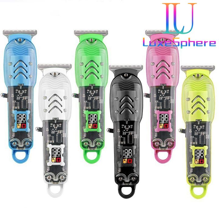 Transparent Body Electric Hair Clipper Professional Trimmer USB Rechargeable Hair Cutting Machine For Men Holiday Gift For Him