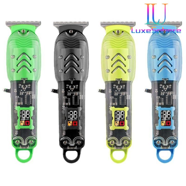 Transparent Body Electric Hair Clipper Professional Trimmer USB Rechargeable Hair Cutting Machine For Men Holiday Gift For Him