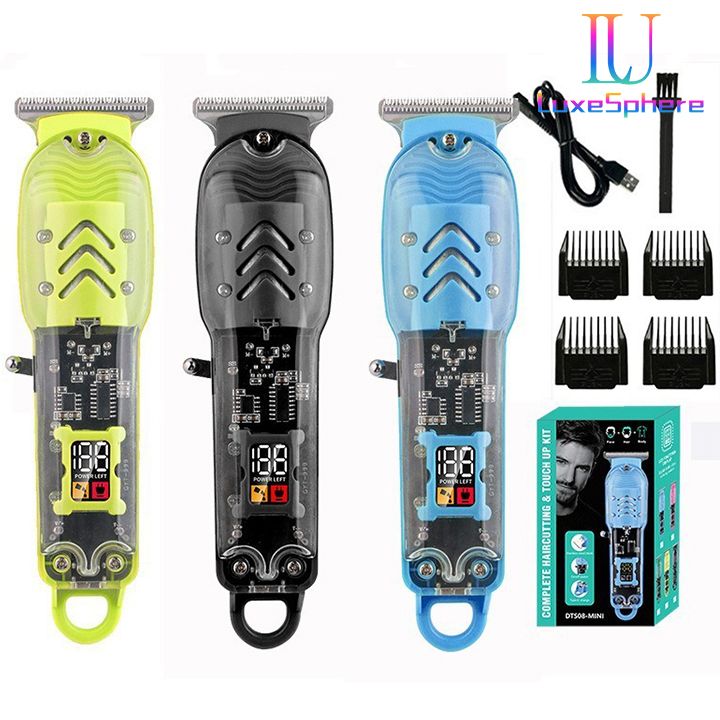 Transparent Body Electric Hair Clipper Professional Trimmer USB Rechargeable Hair Cutting Machine For Men Holiday Gift For Him