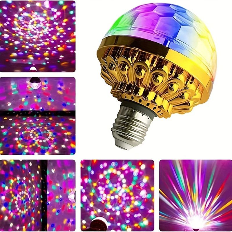 Bulb E27 Stage Light RGB Small Magic LED Rotating Light Projector Lamp For Disco KTV Party Bar Wedding Christmas Holiday Lights
