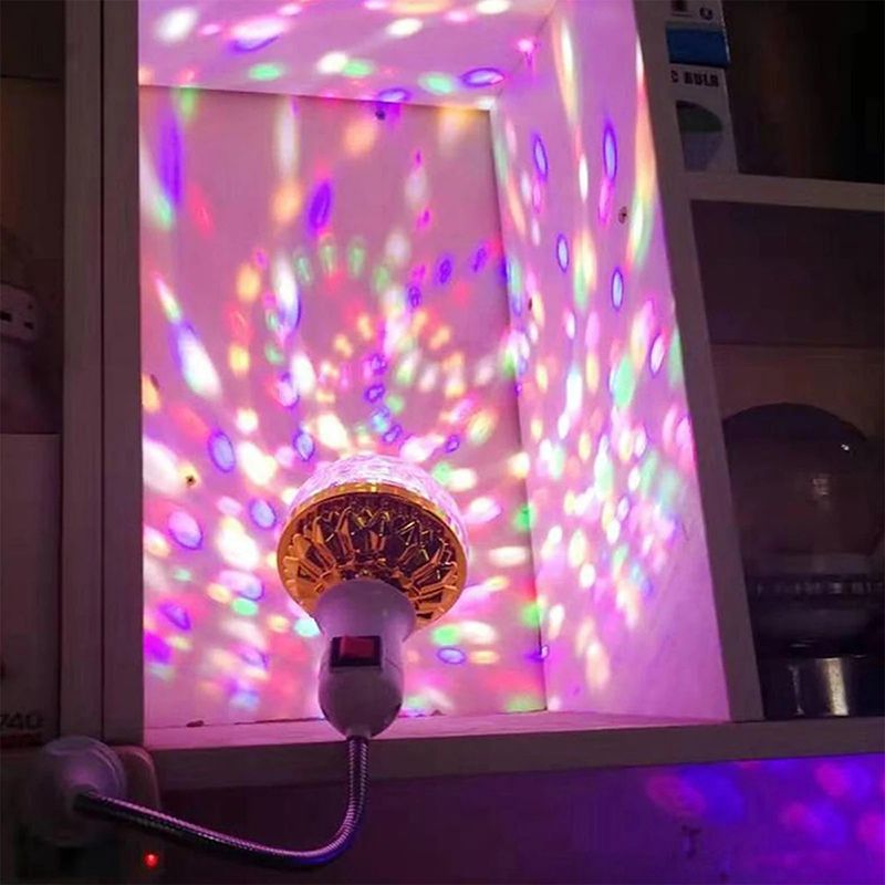 Bulb E27 Stage Light RGB Small Magic LED Rotating Light Projector Lamp For Disco KTV Party Bar Wedding Christmas Holiday Lights