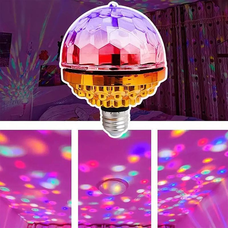 Bulb E27 Stage Light RGB Small Magic LED Rotating Light Projector Lamp For Disco KTV Party Bar Wedding Christmas Holiday Lights