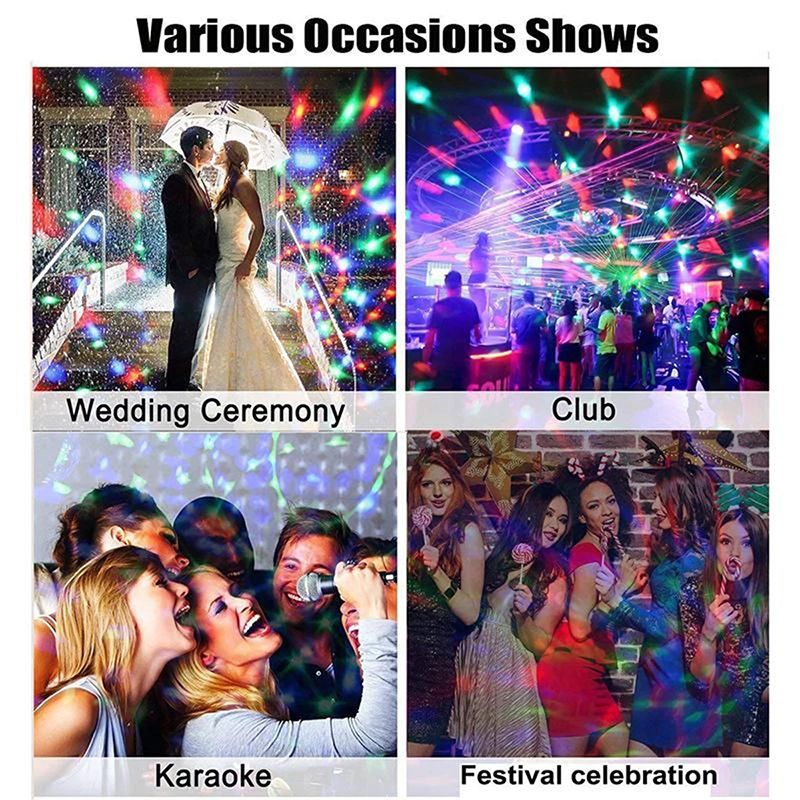 Bulb E27 Stage Light RGB Small Magic LED Rotating Light Projector Lamp For Disco KTV Party Bar Wedding Christmas Holiday Lights