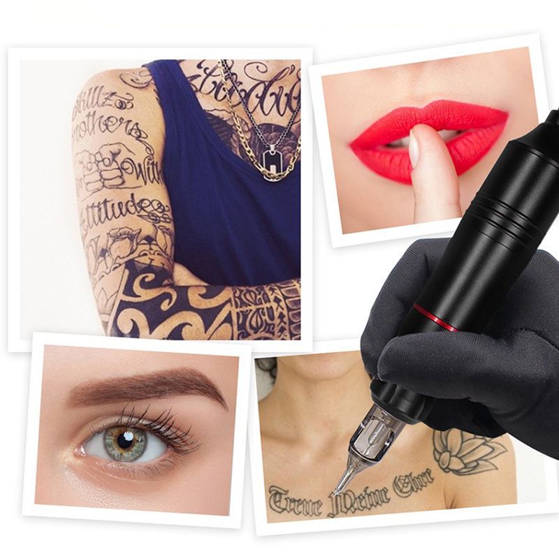 Tattoo Kits Professional Tattoo Pen Kit Rotary ,Tattoo Machine With Tattoo Power Supply, Ink, Gloves , Cartridge Needles Tattoo Kit For Body, Suitable for Beginners, Professionals, Tangent-line Foggin