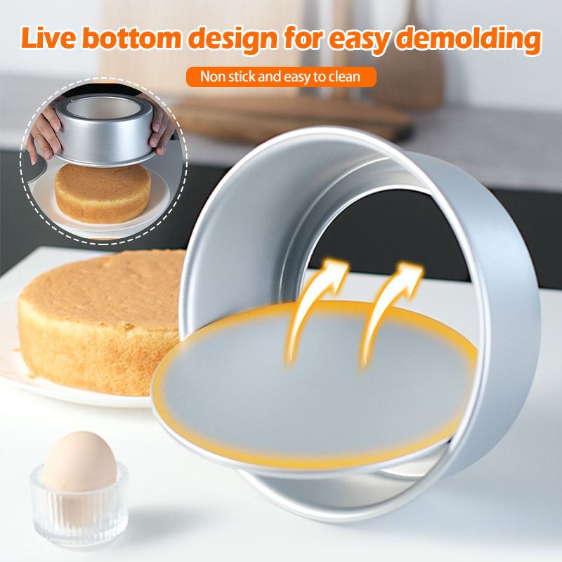 8inch Cake Mold Aluminium Alloy Round Cake Pan Removable Bottoms Non Stick Round Bread Cake Mould DIY Cakes Pastry Mold