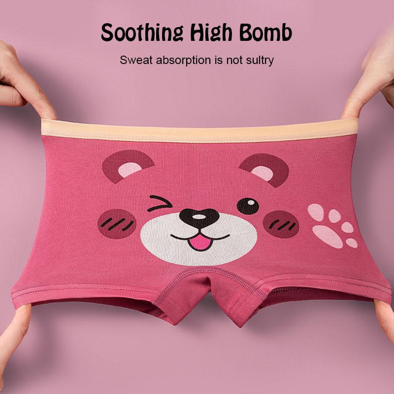 4pieces Baby Girl Children Underwear Cotton Cartoon Printed Boxer Briefs Panties Girl's Underwear High Quaility Breathable Soft Girls Clothing Children Underwear