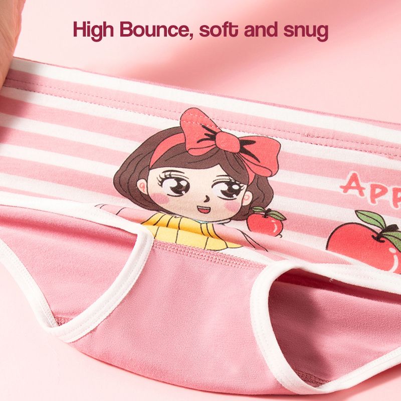 4pcs Girls' Underwear Baby Girl Pure Cotton Cartoon Panties Triangle High Quaility Cartoon Printed Briefs Panties