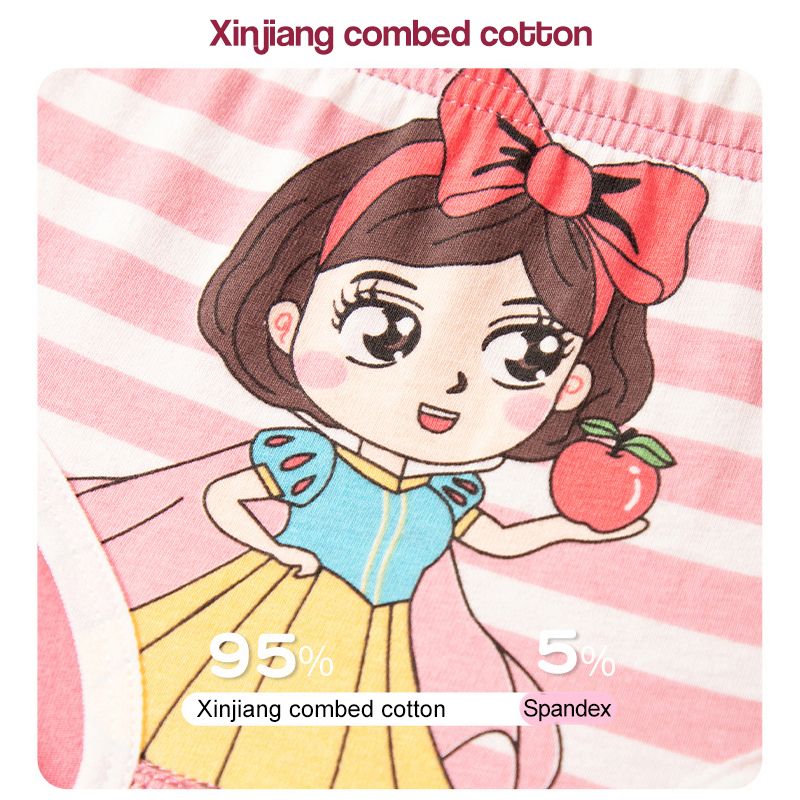 4pcs Girls' Underwear Baby Girl Pure Cotton Cartoon Panties Triangle High Quaility Cartoon Printed Briefs Panties