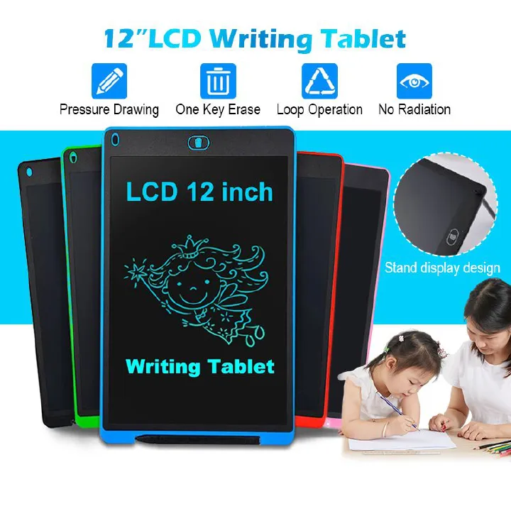 LCD Writing Tablet 12inch Graphic Electronic Writing Drawing Colorful Screen Doodle Board for Children's Toys Painting with Pen Drawing Pad Erasable Drawing Board