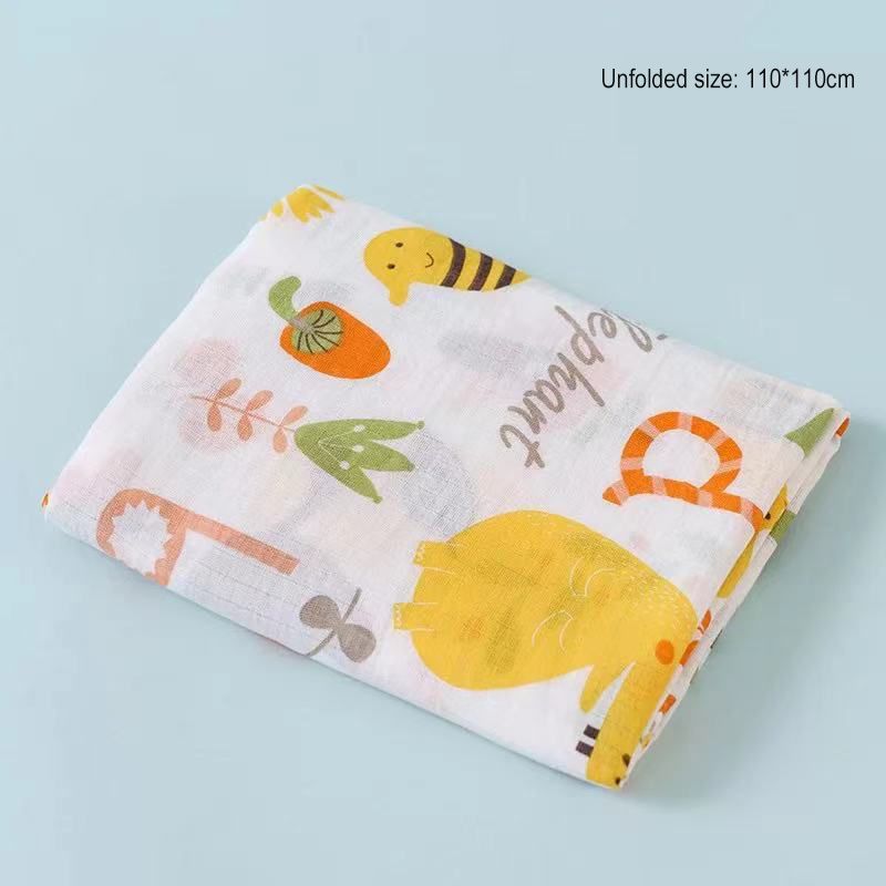 110*110cm Newborn Pure Cotton Muslin Light Gauze Bath Towel Soft Absorbent Baby Swaddle Blanket Soft Newborn Bath Towel