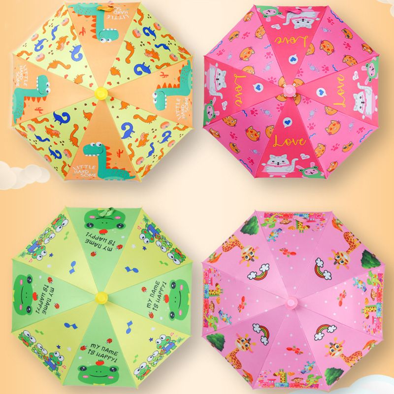 85cm Kid Umbrella Girl Cute Cartoon Design Children's Umbrella with Waterproof Cover and Whistle Kids Handle Umbrella