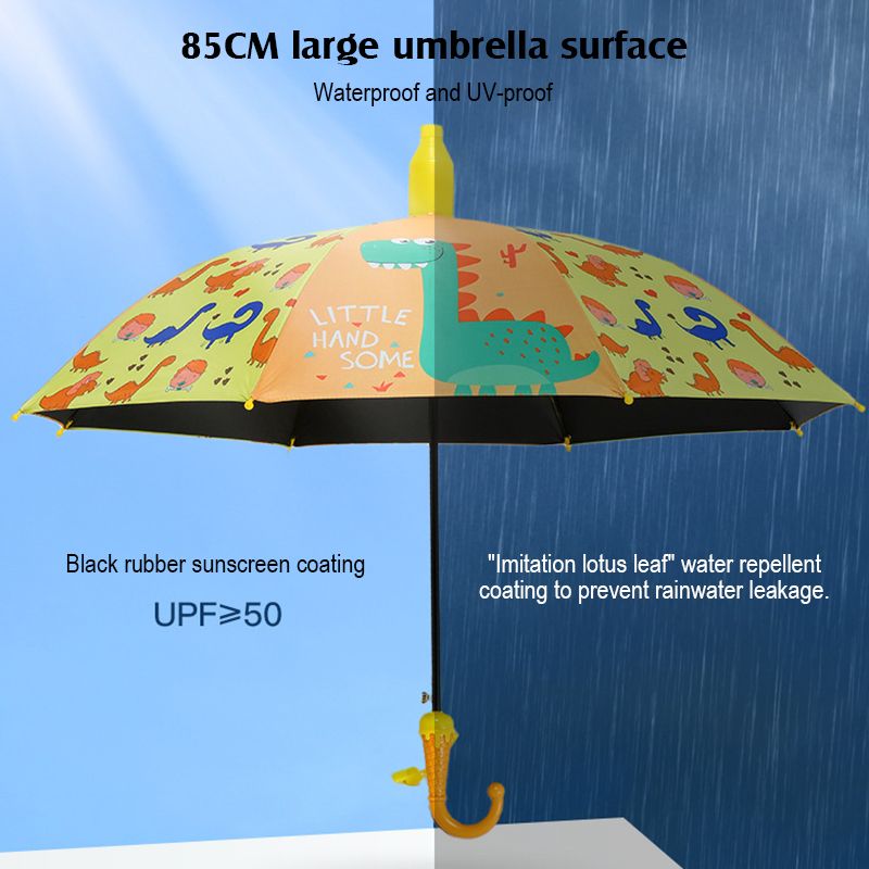 85cm Kid Umbrella Girl Cute Cartoon Design Children's Umbrella with Waterproof Cover and Whistle Kids Handle Umbrella