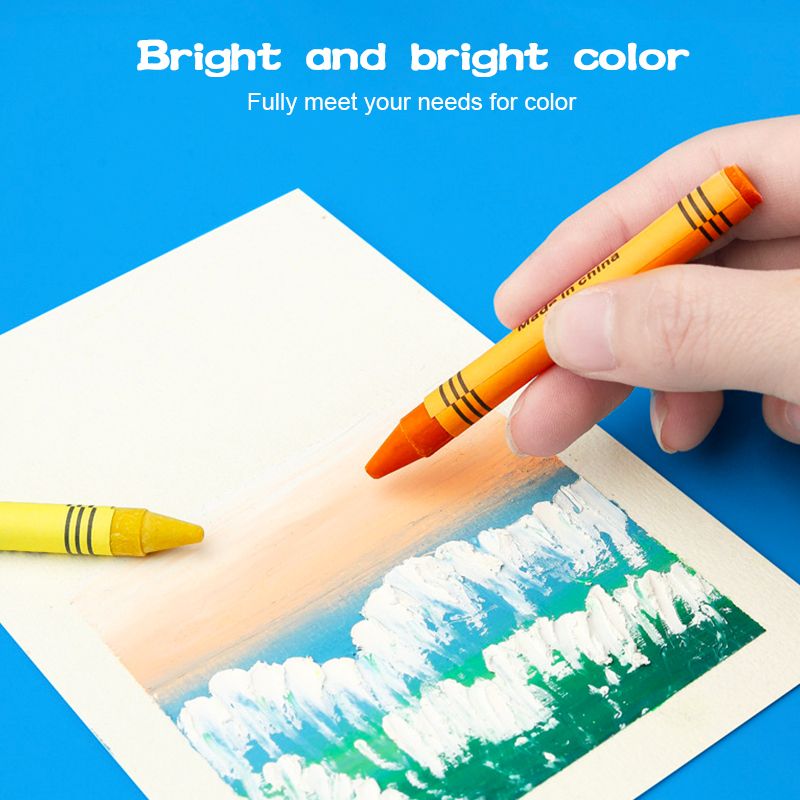 Crayon ( Set of 6/8/12/24 Colors) Pastels Crayon Primary School Student Drawing Tool School Supply Children's Drawing Crayons Washable Graffiti Art Oil Painting Stick