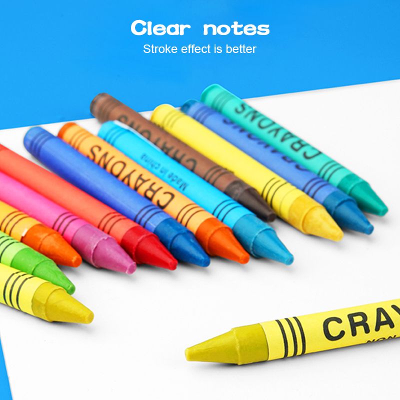Crayon ( Set of 6/8/12/24 Colors) Pastels Crayon Primary School Student Drawing Tool School Supply Children's Drawing Crayons Washable Graffiti Art Oil Painting Stick