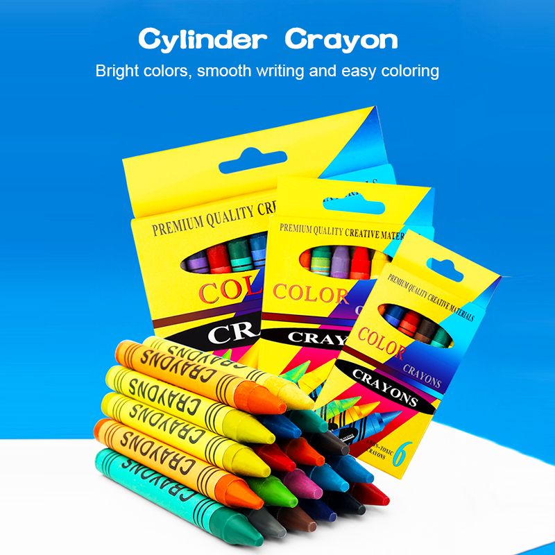 Crayon ( Set of 6/8/12/24 Colors) Pastels Crayon Primary School Student Drawing Tool School Supply Children's Drawing Crayons Washable Graffiti Art Oil Painting Stick