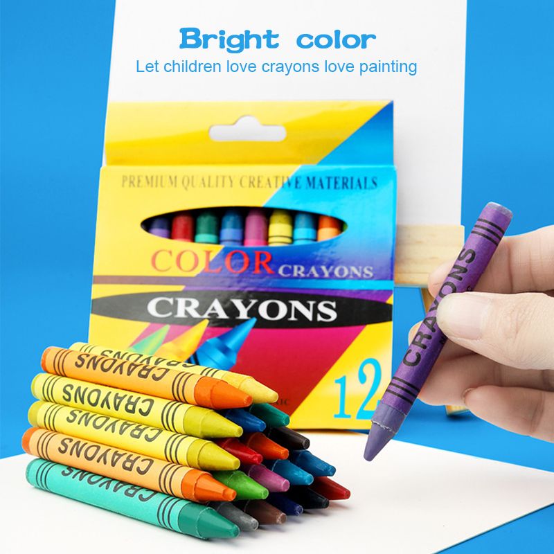 Crayon ( Set of 6/8/12/24 Colors) Pastels Crayon Primary School Student Drawing Tool School Supply Children's Drawing Crayons Washable Graffiti Art Oil Painting Stick
