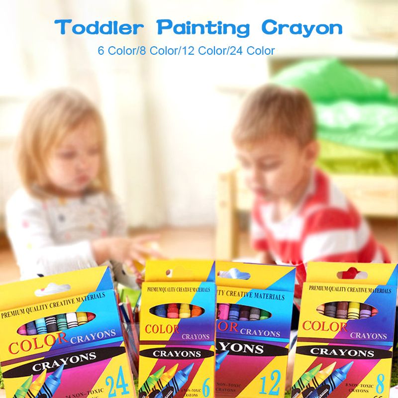 Crayon ( Set of 6/8/12/24 Colors) Pastels Crayon Primary School Student Drawing Tool School Supply Children's Drawing Crayons Washable Graffiti Art Oil Painting Stick