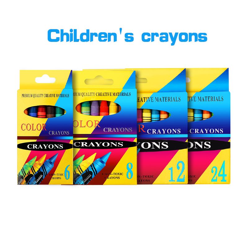 Crayon ( Set of 6/8/12/24 Colors) Pastels Crayon Primary School Student Drawing Tool School Supply Children's Drawing Crayons Washable Graffiti Art Oil Painting Stick