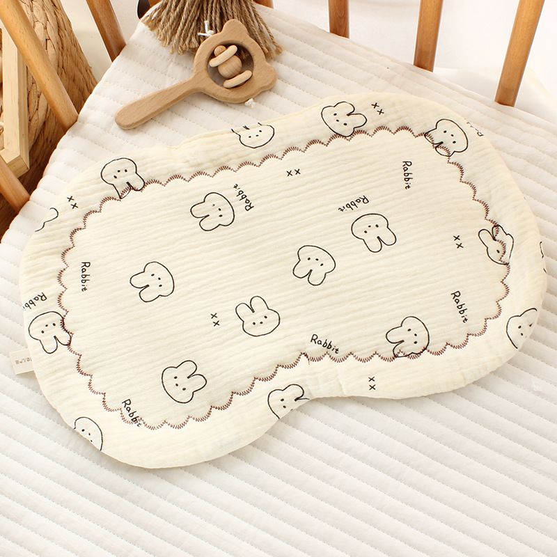 Newborn Baby Gauze Pillow Baby Toddler U-shaped Pure Cotton Pillow Baby Pillowcase Anti Spitting Pad for 0-12 month Baby Cartoon Printed Cushion Pillow
