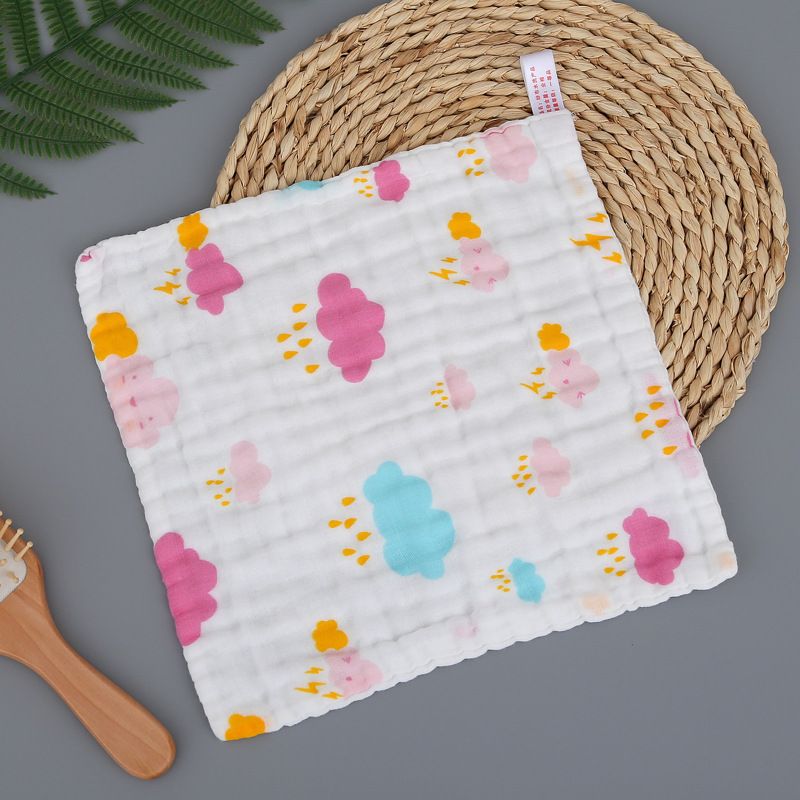 New 6-Layer Pure Cotton Gauze Baby Towel Baby Bath Towel High-Density Combed Cotton Face Towel Multi-Functional Towel for Newborns 25*25cm 1pcs