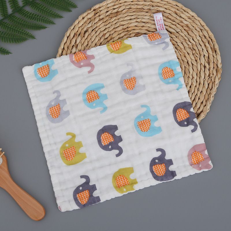 New 6-Layer Pure Cotton Gauze Baby Towel Baby Bath Towel High-Density Combed Cotton Face Towel Multi-Functional Towel for Newborns 25*25cm 1pcs