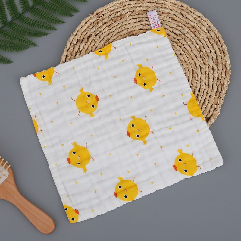 New 6-Layer Pure Cotton Gauze Baby Towel Baby Bath Towel High-Density Combed Cotton Face Towel Multi-Functional Towel for Newborns 25*25cm 1pcs