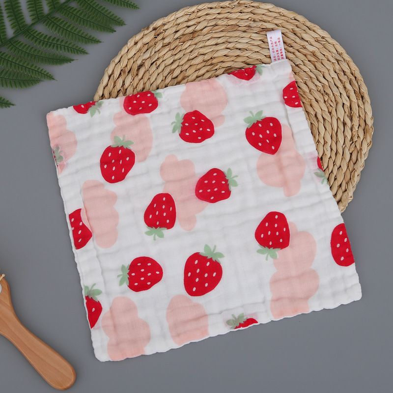 New 6-Layer Pure Cotton Gauze Baby Towel Baby Bath Towel High-Density Combed Cotton Face Towel Multi-Functional Towel for Newborns 25*25cm 1pcs