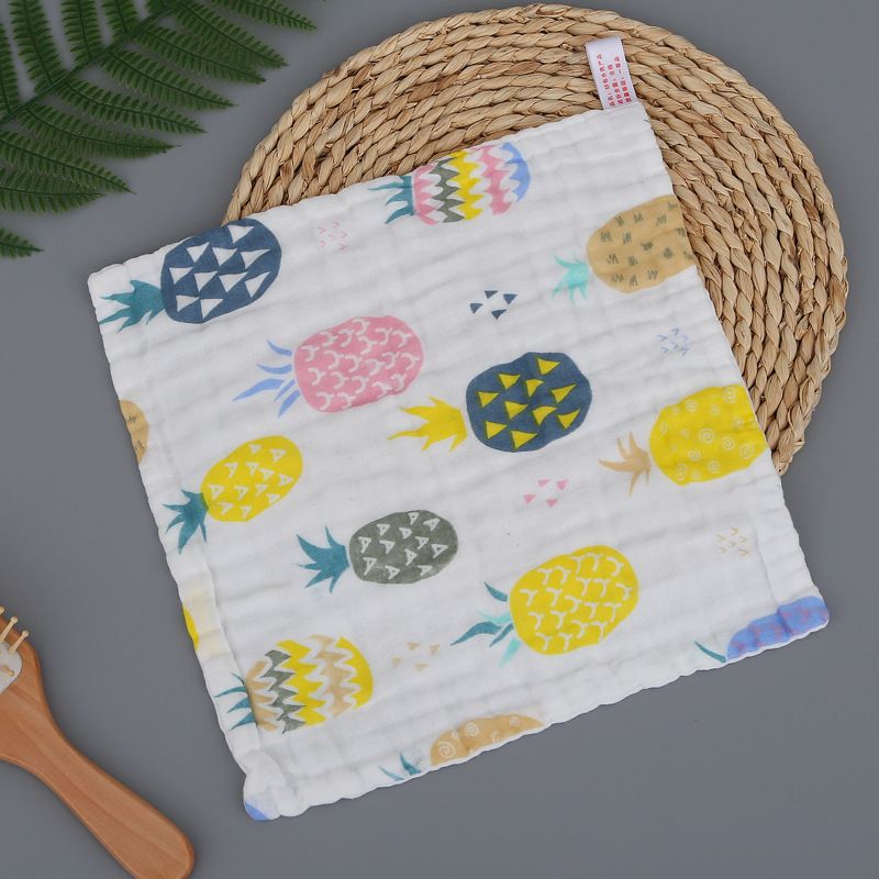 New 6-Layer Pure Cotton Gauze Baby Towel Baby Bath Towel High-Density Combed Cotton Face Towel Multi-Functional Towel for Newborns 25*25cm 1pcs