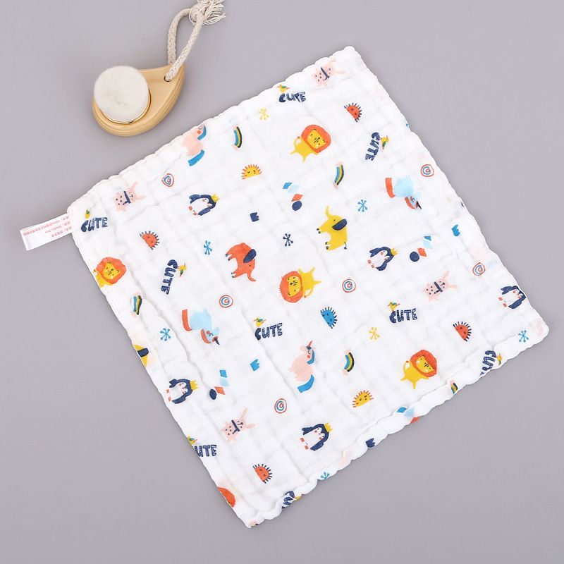 New 6-Layer Pure Cotton Gauze Baby Towel Baby Bath Towel High-Density Combed Cotton Face Towel Multi-Functional Towel for Newborns 25*25cm 1pcs