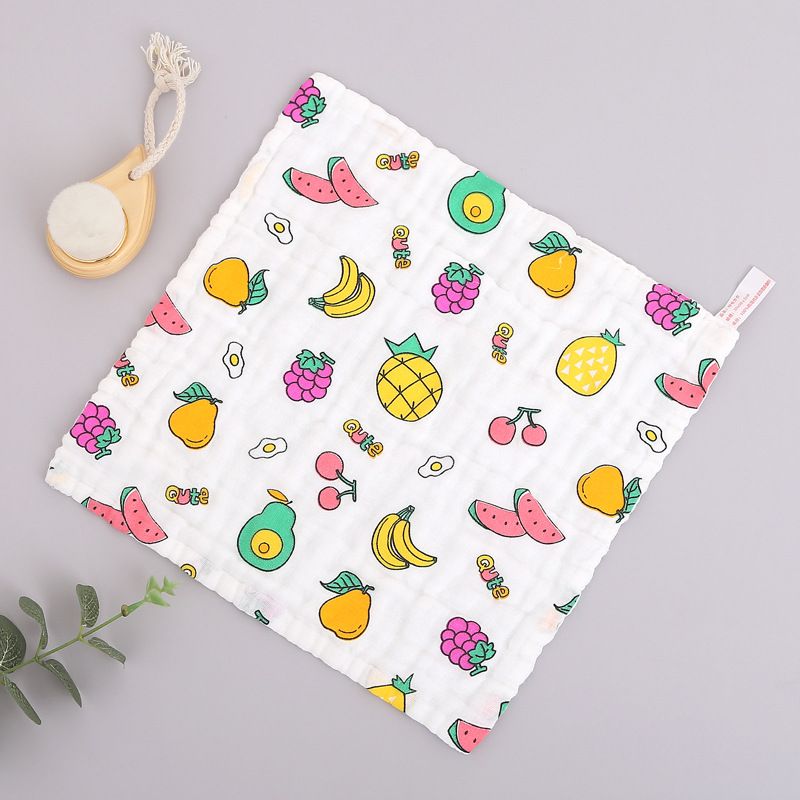 New 6-Layer Pure Cotton Gauze Baby Towel Baby Bath Towel High-Density Combed Cotton Face Towel Multi-Functional Towel for Newborns 25*25cm 1pcs