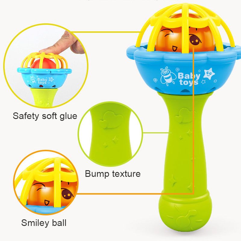7pcs Baby Rattles Toys Set Infant Grab Shake Rattle Plastic Bells Bite The Soft Rubber Ball Shaking and Teether Toys Early Development Toy