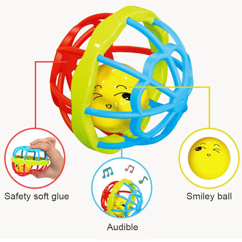 7pcs Baby Rattles Toys Set Infant Grab Shake Rattle Plastic Bells Bite The Soft Rubber Ball Shaking and Teether Toys Early Development Toy